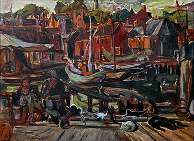 On the Docks, Gloucester by Theresa Bernstein